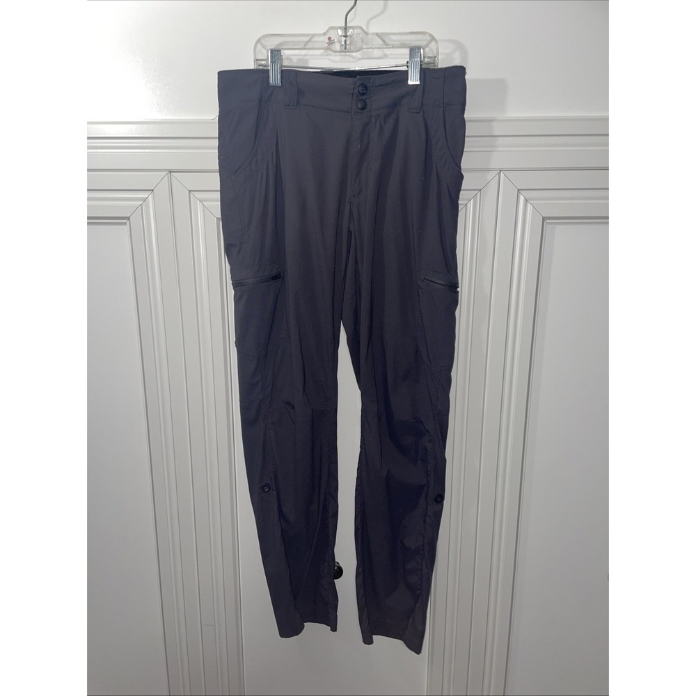 LL Bean Comfort Trail Hiking Pants Women Sz 4 6 Gray Straight Leg Nylon 30x30